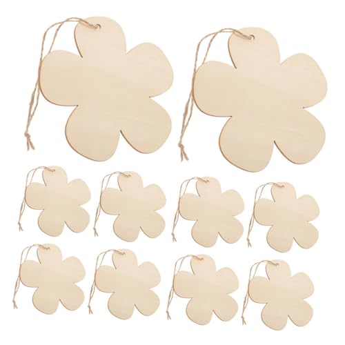 NUOBESTY 20 Stück Unvollendete Holzblumen Ausschnitte für Diy Projekte Blanko Holzscheiben zum Malen Kreative Dekoration für Zuhause und von NUOBESTY