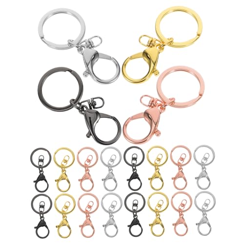 NUOBESTY 20 Stück multifunktionaler Schlüsselanhänger schlüsselring mit karabinerhaken schlüsselanhänger metall karabiner karabinerhaken mini karabiner von NUOBESTY