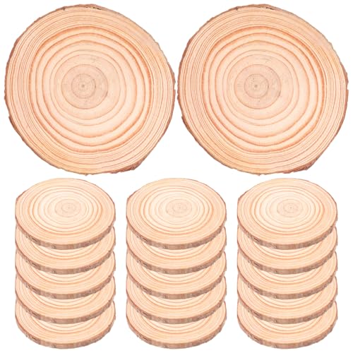NUOBESTY 20 Stück unbehandelte runde Holzscheiben, natürliche Holzkreise mit Rinde für Heimwerkerarbeiten, rustikale Hochzeitsdekoration und handbemalte Projekte NUOBESTY 20 Stück unbehandelte runde Holzscheiben, natürliche Holzkreise mit Rinde für Heimwerkerarbeiten, rustikale Hochzeitsdekoration und handbemalte Projekte von NUOBESTY