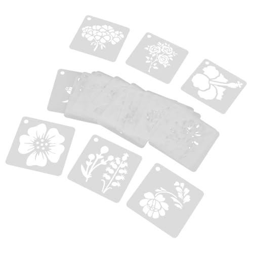 NUOBESTY 20-teilige Blumenschablonen: Malschablonen Für Blumen Zum Basteln, Steinschablonen, Wiederverwendbare Kunststoffschablonen Zum Malen Auf Holz, Wandfliesen, Heimdekoration von NUOBESTY