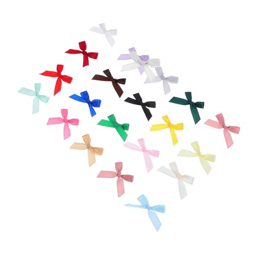 NUOBESTY 200 Stück Bandschleife Ribbon -Bow -Handwerkszauber Mini-Bastelbögen kleine Schleifen Zierschleifen Bogenzubehör Mini-Stoffschleifen Bogendekor Schleifen zum Binden Polyester von NUOBESTY
