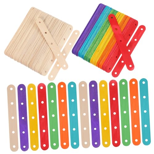 NUOBESTY 200 Stück Bunte Eisstiele Holz Bastelhölzer mit Löchern Flache Holzstäbchen für Einfallsreiches Basteln Kinderfreundlich Vielseitig für DIY Lollipops Scrapbooking und NUOBESTY 200 Stück Bunte Eisstiele Holz Bastelhölzer mit Löchern Flache Holzstäbchen für Einfallsreiches Basteln Kinderfreundlich Vielseitig für DIY Lollipops Scrapbooking und von NUOBESTY