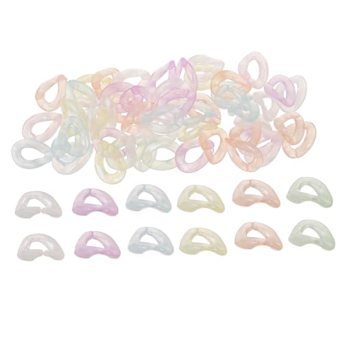 NUOBESTY 200 Stück Glühende Oval Acryl Verbindungsringe Bunte Schmuckketten Links für Diy Schmuck Vielseitige Verbindungsringe für Hüte Taschen und Handyanhänger von NUOBESTY