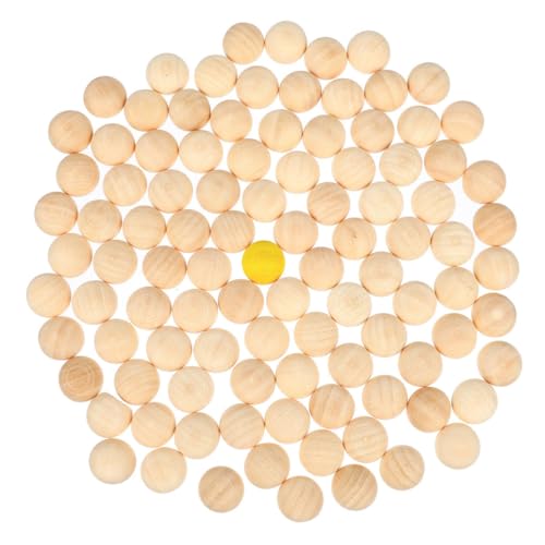 NUOBESTY 200 Stück Holzperlen Zubehör Deko Kugeln Basteln Halbkugel Unbehandelte Holzkugeln Deko Perlen Runde Holzperlen Lose Halbperlen Holz Halbperlen Halbholzperlen Beige von NUOBESTY