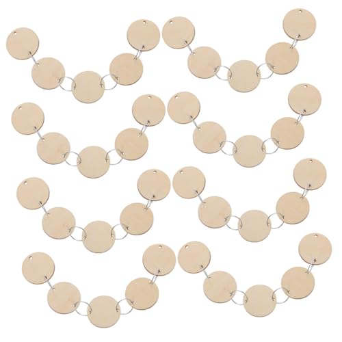 NUOBESTY 200 Stück Holzscheiben mit Robusten Eisenringen Runde Holzanhänger für DIY Kalenderdekoration Natürliche Holzstücke für Kreative Bastelprojekte Hochzeiten und Wohnaccessoires von NUOBESTY