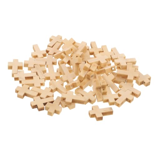 NUOBESTY 200 Stück Kleine Holz Kreuz Anhänger Natürliche Unbehandelte Holzperlen für Diy Schmuckprojekte und Armbänder Rustikale für Kreative Bastelideen von NUOBESTY