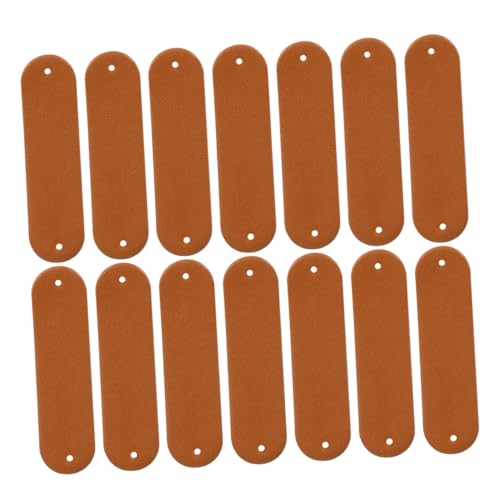NUOBESTY 200 Stück Leeres Etikett Lederanhänger Tags Für Häkelartikel Lederetiketten Für Häkelartikel Leder -tags Für Handgefertigte Gegenstände Handgemachte Tags Kunstleder Chocolate von NUOBESTY