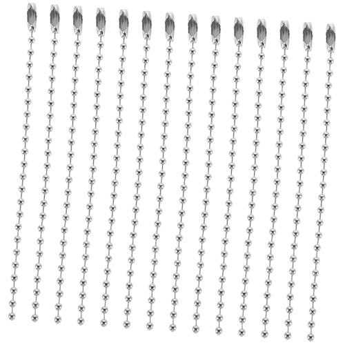NUOBESTY 200 Stück Metallkugel-kette mit Elektroplattierten Perlen Verbindern Robuste Schmuckperlenketten für DIY Schlüsselanhänger Hängeetiketten Puppen Verbinden Silberfarben von NUOBESTY