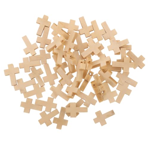 NUOBESTY 200 Stück Mini Holz Kreuz Anhänger Unlackierte Holzperlen für Schmuckherstellung Armbänder Diy Bastelprojekte Ostern Dekoration Spirituelle von NUOBESTY