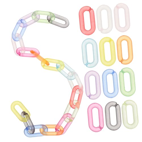 NUOBESTY 200 Stück Rainbow Geldbörse Ketten Links Acryl Verbindung Ringe Clips für Taschen Schlüsselanhänger Diy Bastelbedarf von NUOBESTY