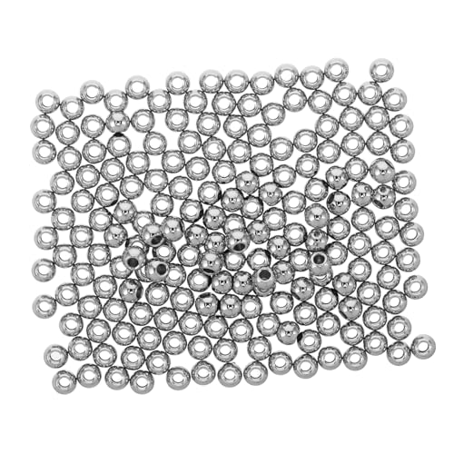 NUOBESTY 200 Stück Spacer Beads Große Loch Runde Perlen mit Elektrobeschichteter Oberfläche für Schmuckherstellung Armbänder Halsketten DIY Basteln von NUOBESTY