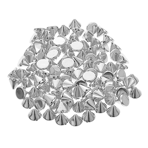 NUOBESTY 200Stücke DIY Kegelspikes Nieten für Handarbeiten Silberfarbene Perlen für Kleidung Schmuck und Punk Dekoration Basteln von Einzigartigem Design von NUOBESTY