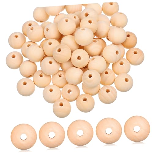 NUOBESTY 200Stücke Holzperlen Runde DIY Bastelperlen mit Löchern für Schmuckherstellung und Kunsthandwerk Natürliche Holzperlen für Armbänder und NUOBESTY 200Stücke Holzperlen Runde DIY Bastelperlen mit Löchern für Schmuckherstellung und Kunsthandwerk Natürliche Holzperlen für Armbänder und von NUOBESTY