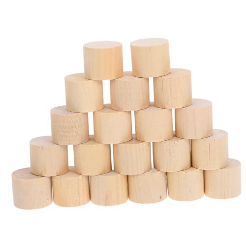 NUOBESTY 20Stücke Holz Zylinder Blöcke DIY Bastelbedarf Unvollendete Holzklötze für Projekte Heimwerker und Wohnraumgestaltung NUOBESTY 20Stücke Holz Zylinder Blöcke DIY Bastelbedarf Unvollendete Holzklötze für Projekte Heimwerker und Wohnraumgestaltung von NUOBESTY