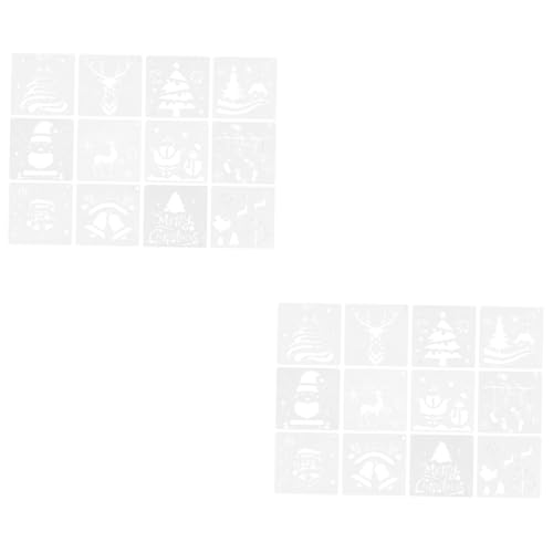 NUOBESTY 24 Stk Zeichnungsvorlage für Weihnachtsausschnitte Weihnachtsschablonen Vorlage Urlaubsmalerei-Vorlage weihnachtsdeko kunst für kinder DIY-Dekorschablonen ausgehöhlte Malschablonen von NUOBESTY