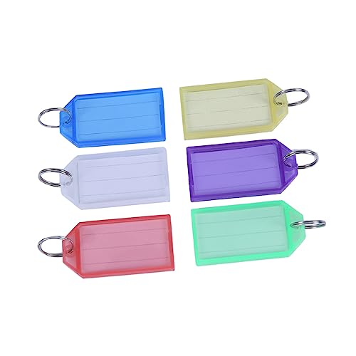 NUOBESTY 24 Stück Bunte Kunststoff Schlüsselanhänger Koffer Id Tags mit Schlüsselringen Beschriftbare Etiketten für Haustiere Gepäck Schlüssel und von NUOBESTY