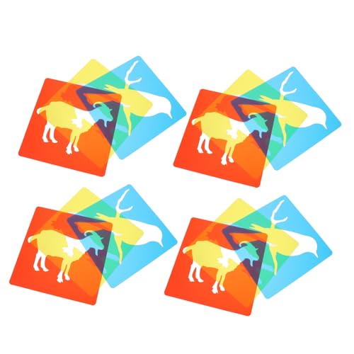NUOBESTY 24 Stück Teiliges Animal Stencils aus Vielseitige Malschablonen mit Tiermotiven für Diy Wand und Holzmalerei Wiederverwendbare Schablonen für Kreative Bastelprojekte von NUOBESTY