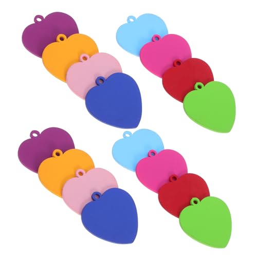NUOBESTY 24 Stück Teiliges Edelstahl Herz hundemarken Blank Anhänger für Gravur DIY Haustier Namensschilder Bunte Stanzplatten Anhänger für Halsketten Handwerk von NUOBESTY