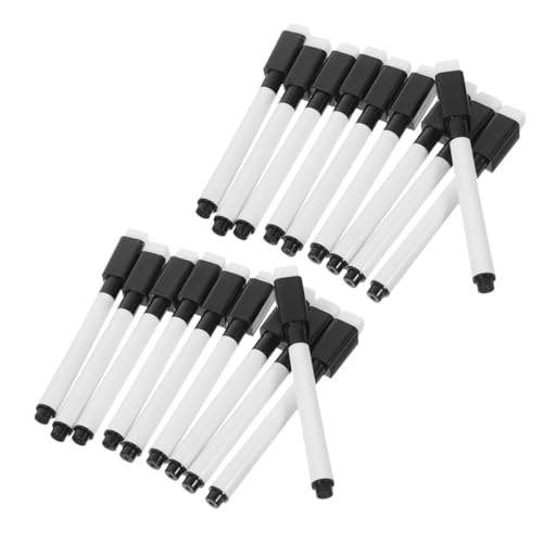 NUOBESTY 24 Stück Teiliges Whiteboard Marker mit Feiner Spitze und Radierkappe Wasserbasierte Abwischbare Whiteboard Stifte für Lehrer Büro Schule und Vielseitige Nutzung und Glatten von NUOBESTY