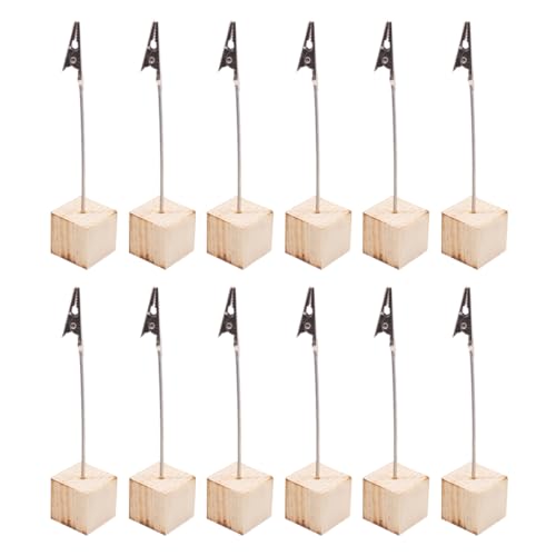 NUOBESTY 24 Stück Würfel Notizhalter mit Krokodilklemme Tischdekoration für Büro Zuhause Minimalistisches Design Leicht Gelb für Fotos und Erinnerungen von NUOBESTY