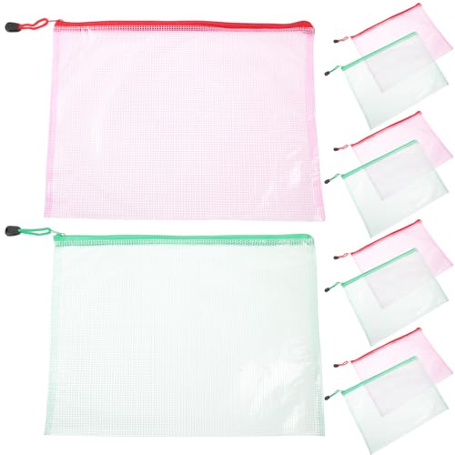 NUOBESTY 24 Stück Zipper Bags Transparente Wasserdichte Dokumententaschen für Büro und Schule Vielseitige Aufbewahrung für Unterlagen Schreibwaren und Kosmetik Zufällige von NUOBESTY