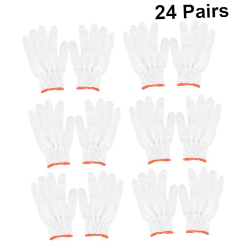 NUOBESTY 24Paare Rutschfeste Baumwollgarnhandschuhe Hochwertige Nylonhandschuhe Für Arbeitsschutz Weiß Für Bau Und Gartenarbeit Baumwollgarn NUOBESTY 24Paare Rutschfeste Baumwollgarnhandschuhe Hochwertige Nylonhandschuhe Für Arbeitsschutz Weiß Für Bau Und Gartenarbeit Baumwollgarn von NUOBESTY