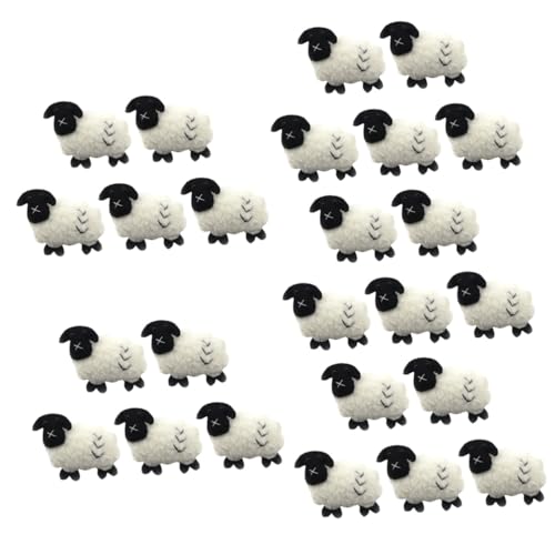 NUOBESTY 25 Stk Schlüsselanhänger Dekor für Auto kleines Schaf aus Wollfilz Tier Ornament Craft Wollfilz Lamm Anhänger Wollfilz Lamm Kleidung die Schafe Tasche aus Schaffell schmücken Baby von NUOBESTY