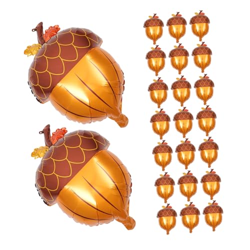 NUOBESTY 25 Stück Aluminiumfilm Zirlballon Pinecone Aluminiumfolienballons Thanksgiving-Themenballon Weihnachtsballons Herbstsaison Ballondekoration Riesenkieferballons Tannenzapfenballon von NUOBESTY