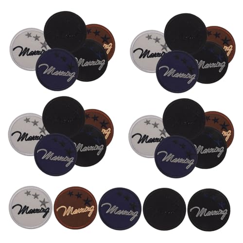 NUOBESTY 25 Stück Diy Stickerei Patches für Jeans Hüte Jacken und Schuhe Applikationen mit Englischem Design für Kreative Kleidungsgestaltung von NUOBESTY
