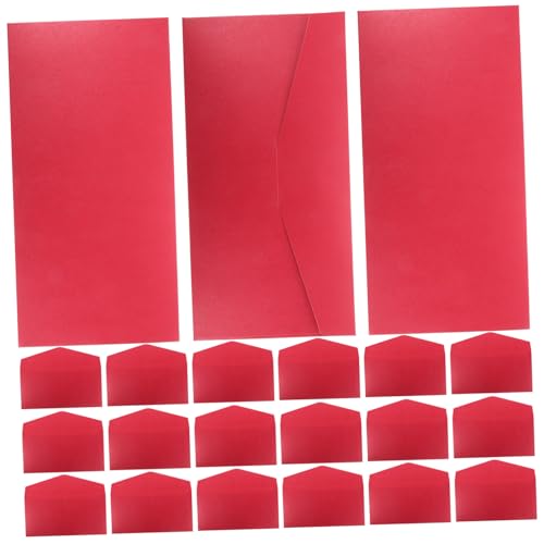 NUOBESTY 25 Stück Roter Umschlag Filigrane Einladungsumschläge Bargeldumschläge Dekorative Hochzeitsumschläge Leere Kartenumschläge Begrüßungskartenumschläge Umschläge Für Karten Papier von NUOBESTY