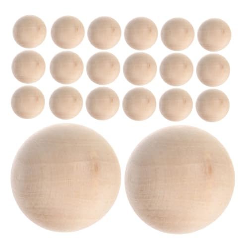 NUOBESTY 25 Stück Runde Holzperlen Holzrunden DIY Perlen Natürliche Unbehandelte Holzperlen Basteln Natürliche Runde Zum Basteln von NUOBESTY