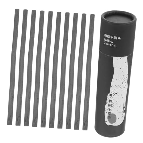 NUOBESTY 25 Stück Weidenkohlestange Holzkohlepulver Für Künstler Kohlestifte Zum Zeichnen Skizzenzubehör Kunstbedarf Kohlehalter Zeichenausrüstung Weidenholzkohlestangen Kohlenstoff Black von NUOBESTY