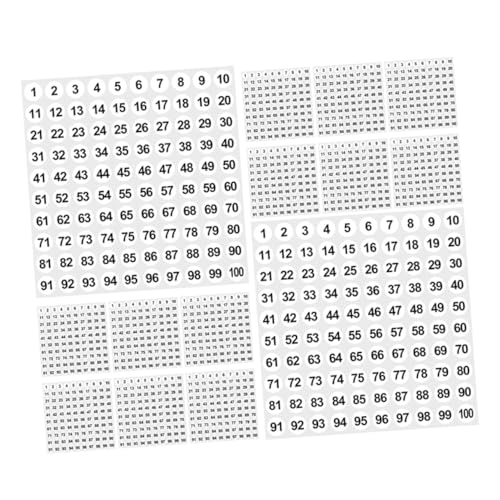 NUOBESTY 2500 Stück Runde Nummernaufkleber Wiederverwendbare Klebeetiketten für Bücher Aufbewahrungsboxen Werkzeuge und Selbstklebende Etiketten aus Beschichtetem Papier von NUOBESTY