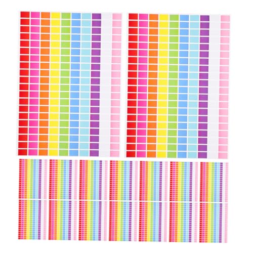 NUOBESTY 25Blatt Rechteckige Farbige Klebeetiketten Farben Selbstklebende Etiketten für Büro Klassenzimmer Scrapbooking Inventar und Dateiklassifizierung von NUOBESTY