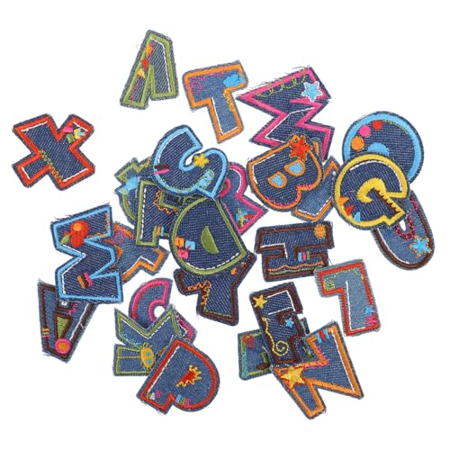 NUOBESTY 26 Stück Buntes Brief Patch Briefflecken Für Kleidung Buchstaben Für Stoff Aufbügeln Bekleidungszubehör Mit Buchstaben Buchstabenflecken Kleiderflicken Aufbügeln Gefühlt von NUOBESTY