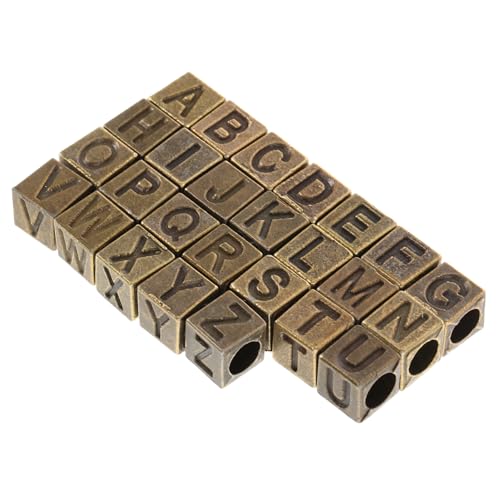 NUOBESTY 26 Stück Retro Buchstabenperlen A Z mit Großem Loch für Diy Armbänder und Spacer Beads für Schmuckgestaltung und Bastelarbeiten NUOBESTY 26 Stück Retro Buchstabenperlen A Z mit Großem Loch für Diy Armbänder und Spacer Beads für Schmuckgestaltung und Bastelarbeiten von NUOBESTY