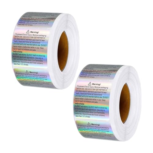 NUOBESTY 2Rollen Wachsschmelz Warnetiketten Holographische Sicherheitsaufkleber für Diy Kerzenbehälter Wasserdichte Rechteckige Haftende Etiketten für Kerzenzubehör Etiketten NUOBESTY 2Rollen Wachsschmelz Warnetiketten Holographische Sicherheitsaufkleber für Diy Kerzenbehälter Wasserdichte Rechteckige Haftende Etiketten für Kerzenzubehör Etiketten von NUOBESTY