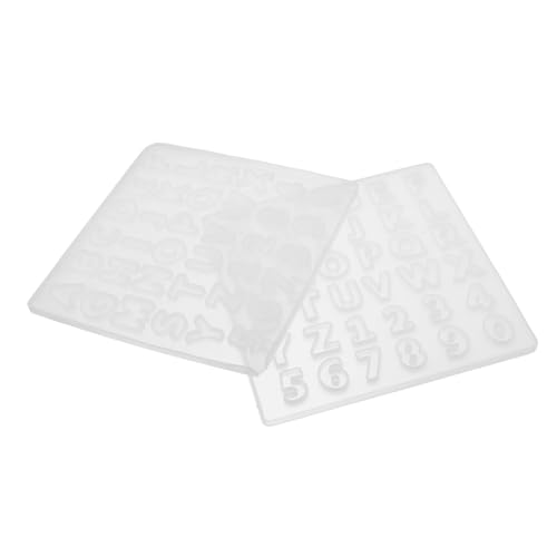 NUOBESTY 2Stücke Silikon und Zahlenformen DIY Alphabet Silikonform für Schmuck und Anhängerherstellung Flexible Epoxidharz Gießform für Bastelprojekte von NUOBESTY