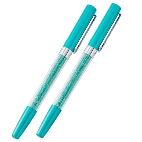 NUOBESTY 2stücke Teiliges Wasserzeichen Kugelschreiber Kristallmetall-gehäuse Ergonomisch Gestaltet Für Büro Hochzeiten Und Türkis von NUOBESTY
