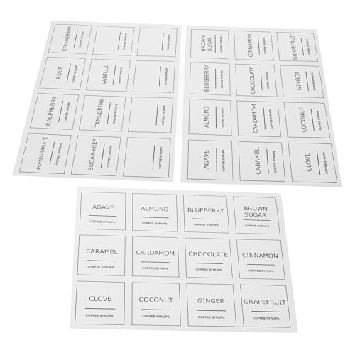 NUOBESTY 3 Blätter Kaffee Sirup Etiketten Wasserdichte PVC Küchenetiketten für Flaschen Minimalistische Aufkleber zur Organisation von Vorräten Langlebig und Vielseitig Einsetzbar NUOBESTY 3 Blätter Kaffee Sirup Etiketten Wasserdichte PVC Küchenetiketten für Flaschen Minimalistische Aufkleber zur Organisation von Vorräten Langlebig und Vielseitig Einsetzbar von NUOBESTY