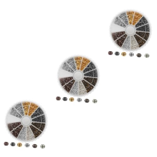NUOBESTY 3 Boxen Große Lochperlen für Diy Schmuck Farben im Robuste Bastelperlen für Projekte zum Auffädeln mit Verschiedenen Materialien für Schmuckherstellung und Persönliche von NUOBESTY