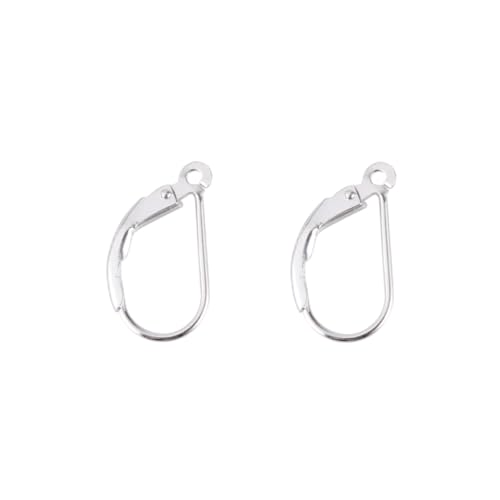 NUOBESTY 3 Paare Ovale Ohrhaken aus Reinem Silber Französische D Förmige Ohrclips Handgefertigte Ohrringhaken Hypoallergen Geeignet für DIY Schmuckherstellung und Anlässe von NUOBESTY
