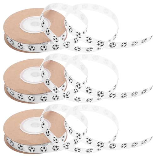NUOBESTY 3 Rollen Fußballbänder: Grosgrain-Fußball-Bastelbänder zum Basteln für Sportpartys, Dekoration, Nähen, Bastelbedarf, 9,1 m NUOBESTY 3 Rollen Fußballbänder: Grosgrain-Fußball-Bastelbänder zum Basteln für Sportpartys, Dekoration, Nähen, Bastelbedarf, 9,1 m von NUOBESTY