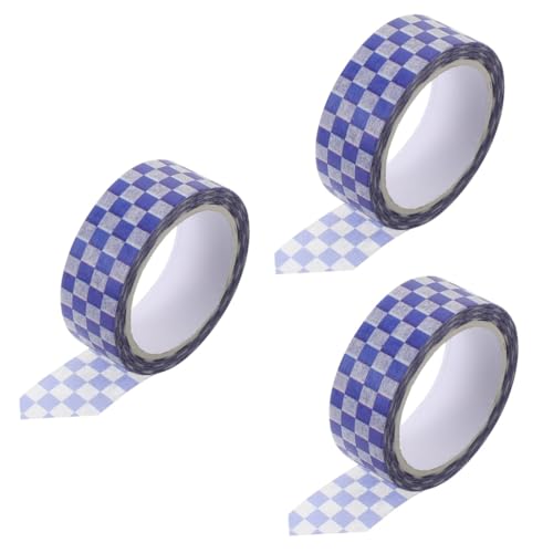 NUOBESTY 3 Rollen Kariertes Flaggen Klebeband Diy Washi Tape für Scrapbooking und Bastelprojekte Dekoratives Klebeband für Tagebücher und Partys von NUOBESTY