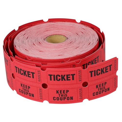 NUOBESTY 3 Rollen Lotterieschein Anzahl der Tombola-Tickets Eintrittskarten für den Unterricht jetons Etiketten für Veranstaltungstickets Karten für Konzert Los beschichtetes Papier von NUOBESTY