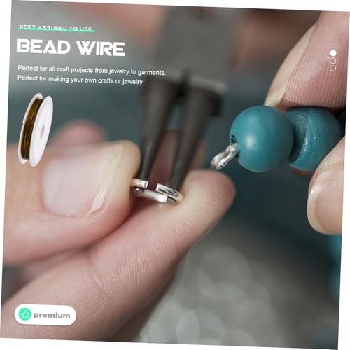 NUOBESTY 3 Rollen Professioneller Verschleißfester Schmuckdraht Goldfarbener Basteldraht für Perlen Auffädeln Vielseitiger Schmuckdraht für DIY Armbänder Ketten und Bastelprojekte von NUOBESTY