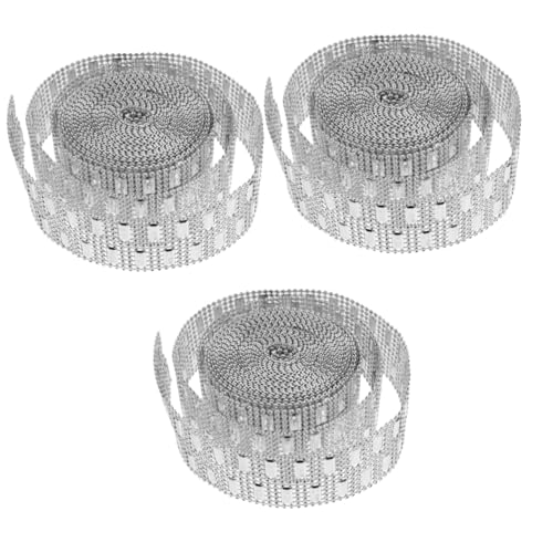 NUOBESTY 3 Rollen Rhinestone Dekorationsband Selbstklebendes Glitzer Mesh für Diy Kleidung Strapazierfähiges Strassband für Hochzeiten Feste und Bastelarbeiten Vielseitig Einsetzbar für und von NUOBESTY