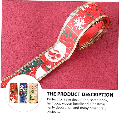 NUOBESTY 3 Rollen Weihnachtliches Geschenkband Rot Blau Gold Umweltfreundliche Dekorationsschleifen für Geschenkverpackung Kuchen DIY Bastelprojekte und Partydeko Xmas Band von NUOBESTY