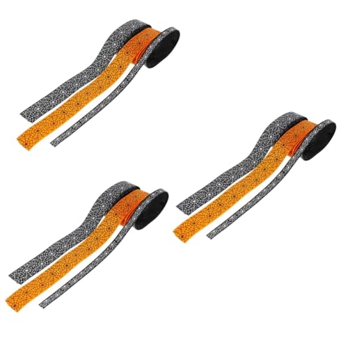 NUOBESTY 3 Sätze 3 Sets Halloween Gurtband Samtrosa Band Dekoration Ripsband Ranken Für Schlafzimmer Chiffonband Schwarze Bänder Spinnennetzband Bannerband Zum 3 Rollen * 3 von NUOBESTY