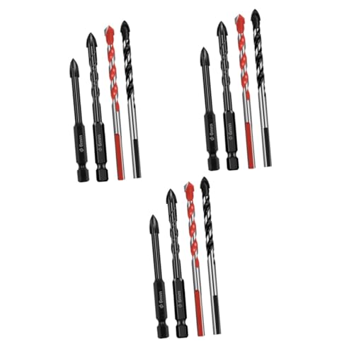 NUOBESTY 3 Sätze Fliesenbohrer-set Mauerwerk Schlüssel Legierte Bohrer Betonbohrer Bohrer Aus Zement Kleine Bohrer Porzellanbohrer Mini-bohrer Bohrerlochöffner Legierung 4 Stück * 3 von NUOBESTY